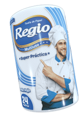 TOALLA DE PAPEL REGIO PRACTICA 24 MTS X 24 ROLLOS
