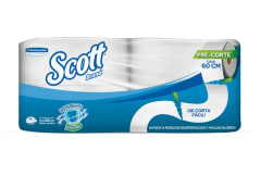 PAPEL HIGIÉNICO SCOTT 4 Rollos x 250 Metros  D/H PRE CORTADO CON AROMA