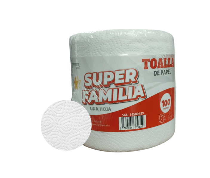 TOALLA DE PAPEL SUPER FAMILIA 100 MTS HS