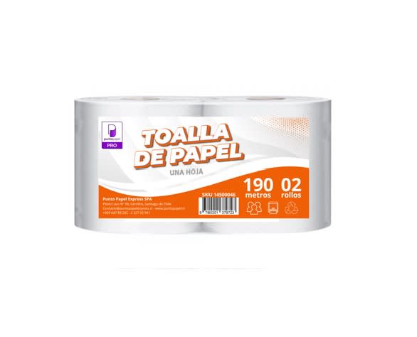 TOALLA DE PAPEL 190 MTS X 2 PPE PRO