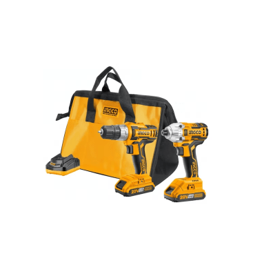 Set taladro y atornillador de impacto 20V INGCO