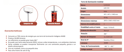 Torre de Iluminación Luxtower LUX-S10 LED LEIS Torre de Iluminación Luxtower LUX-S10 LED LEIS