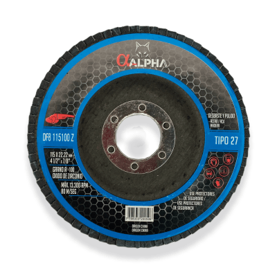 CAJA 20 DISCOS FLAP 4 1/2 ZA100 AZUL1