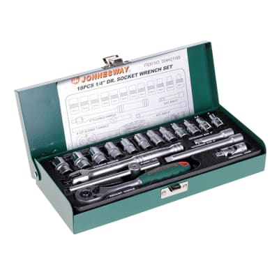 JUEGO de DADOS 1/4'; 18 piezas S04H2118S  JONNESWAY