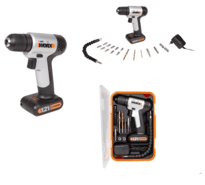 Taladro atornillador 10mm + 18 accesorios + cargador 220v WORX Taladro atornillador 10mm + 18 accesorios + cargador 220v WORX