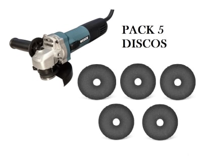 ESMERIL ANGULAR 4 1/2 WS4740 WESCO + 5 DISCOS DE CORTE 4 1/2 ESMERIL ANGULAR 4 1/2 WS4740 WESCO + 5 DISCOS DE CORTE 4 1/2
