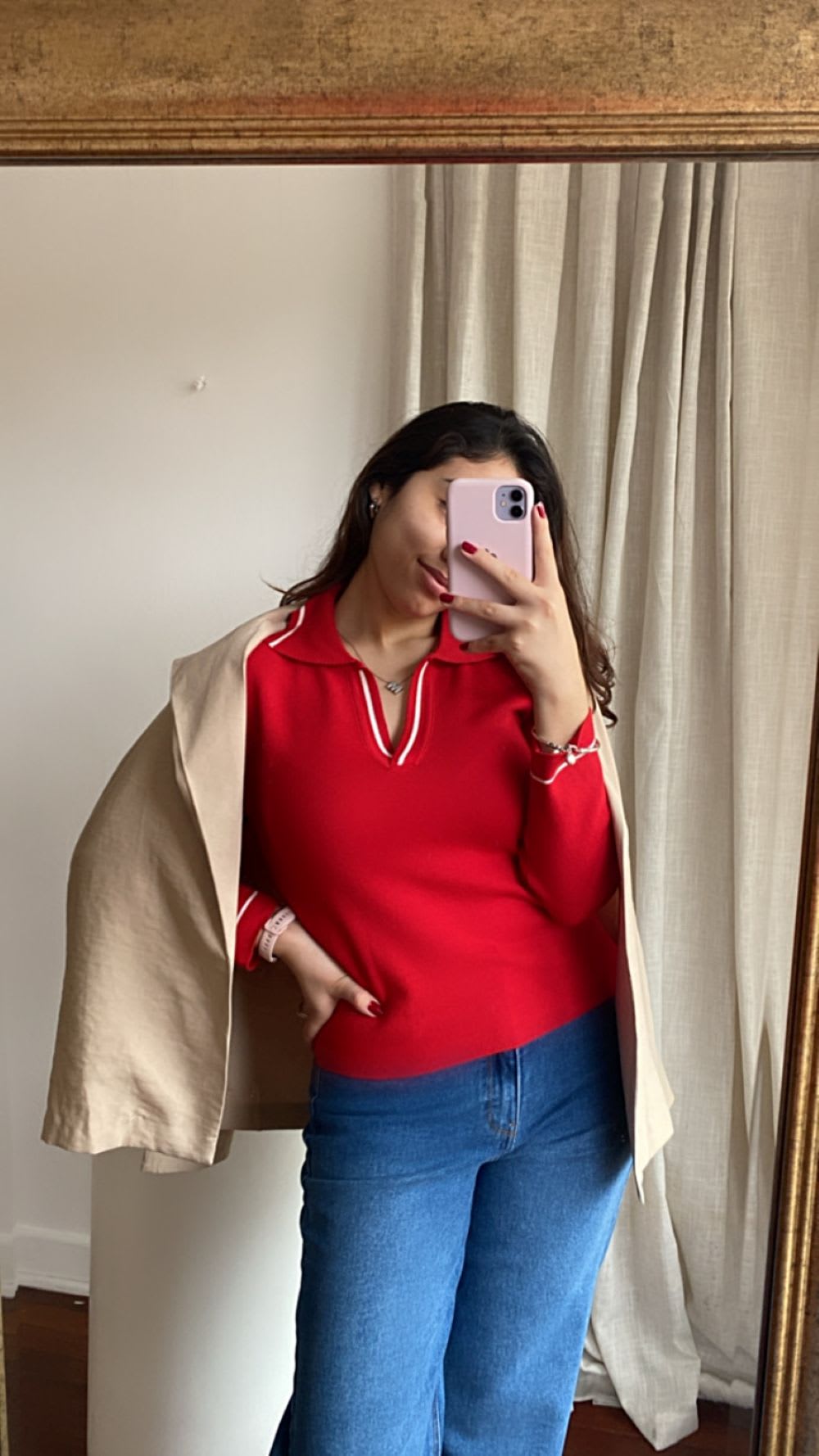 Sweater tejido camisero rojo | Moshtienda