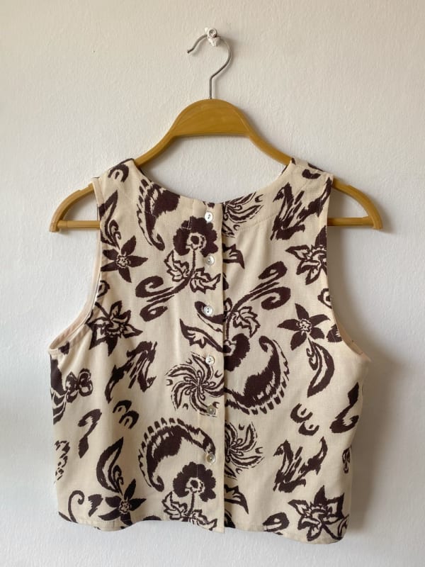 Top Barbados print marrón