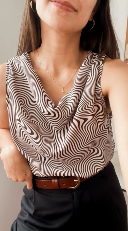 Blusa Abba print marron Blusa Abba print marron