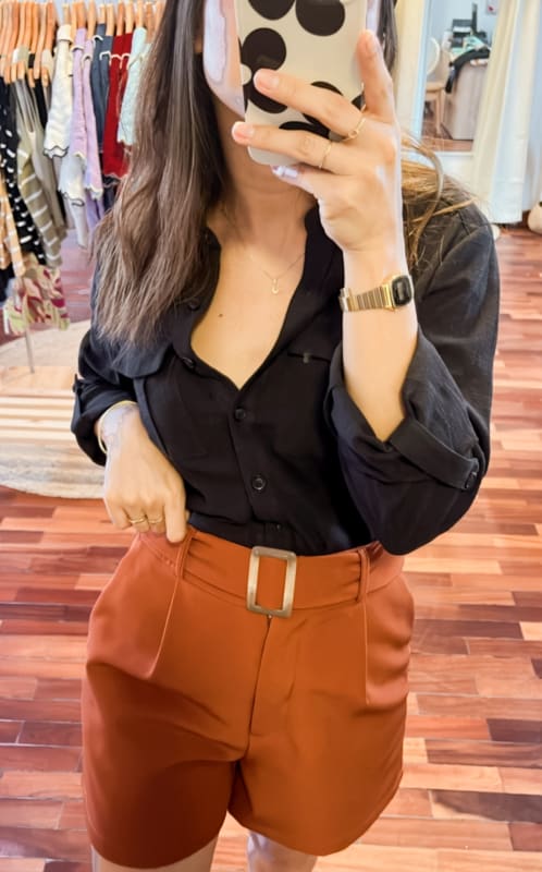 Short cinturón ladrillo