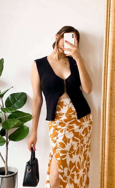 Falda Botones camel Falda Botones camel