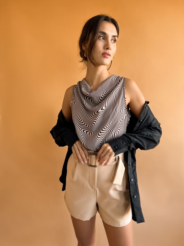 Blusa Abba print marron Blusa Abba print marron