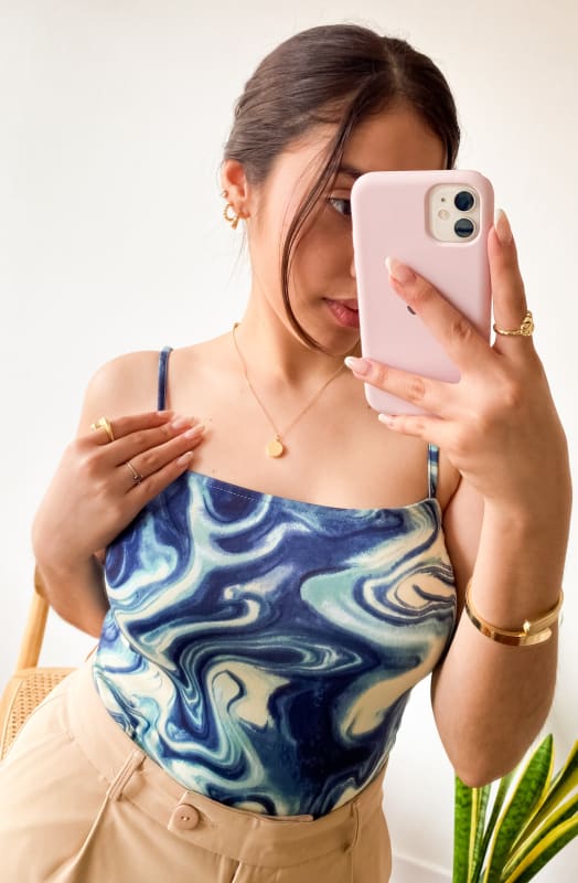 Body Abba print azul