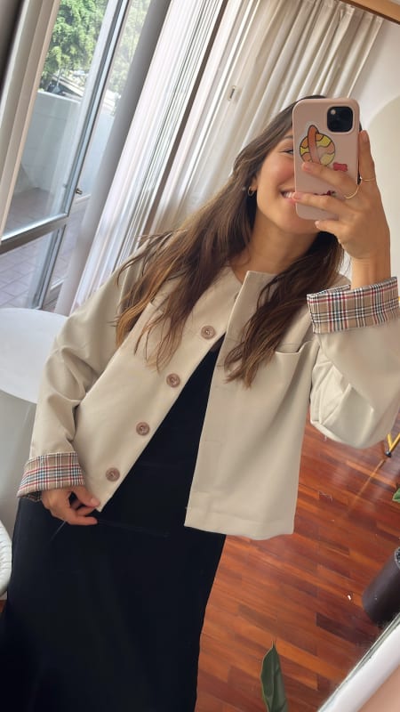 Cropped Jacket hueso