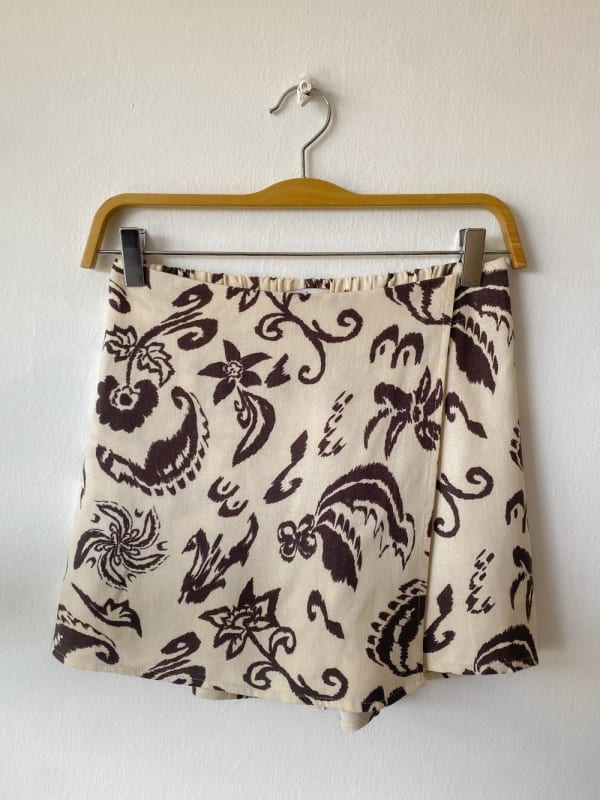 Falda short Barbados print marrón