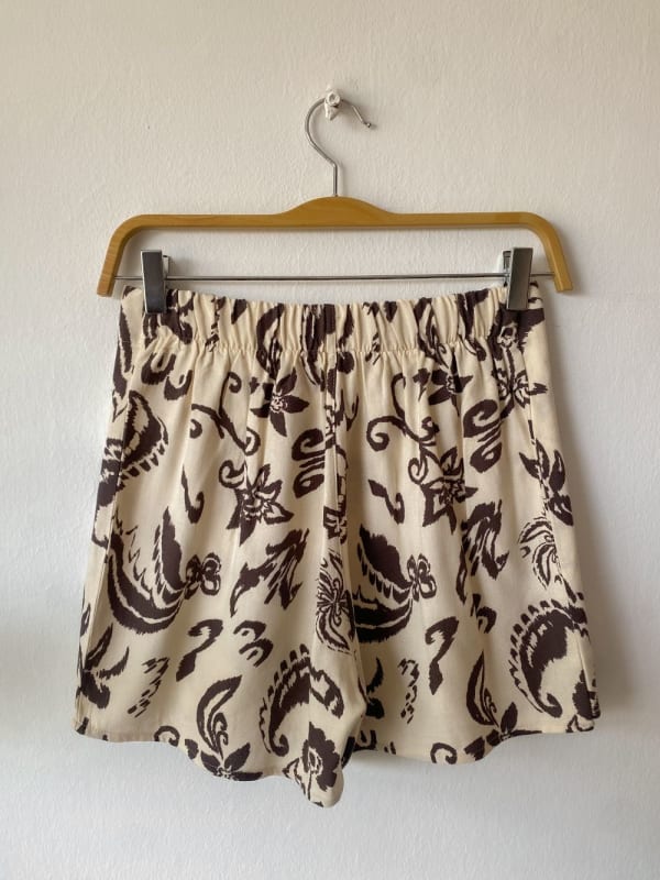 Falda short Barbados print marrón