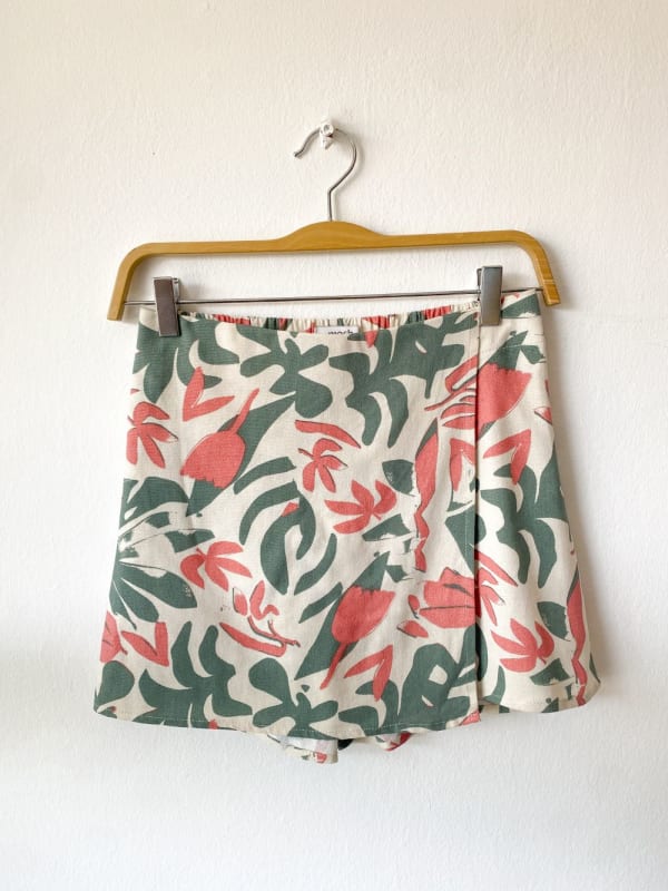 Falda short Barbados print verde