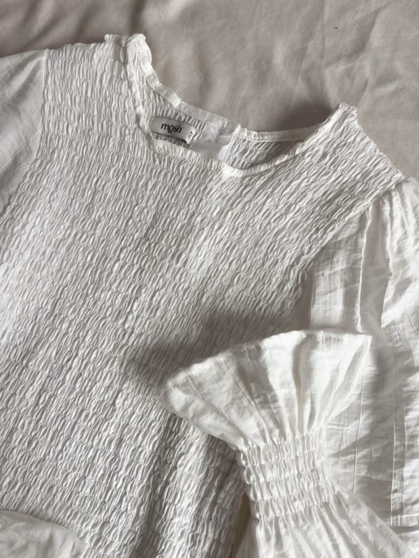 Blusa elasticada blanco