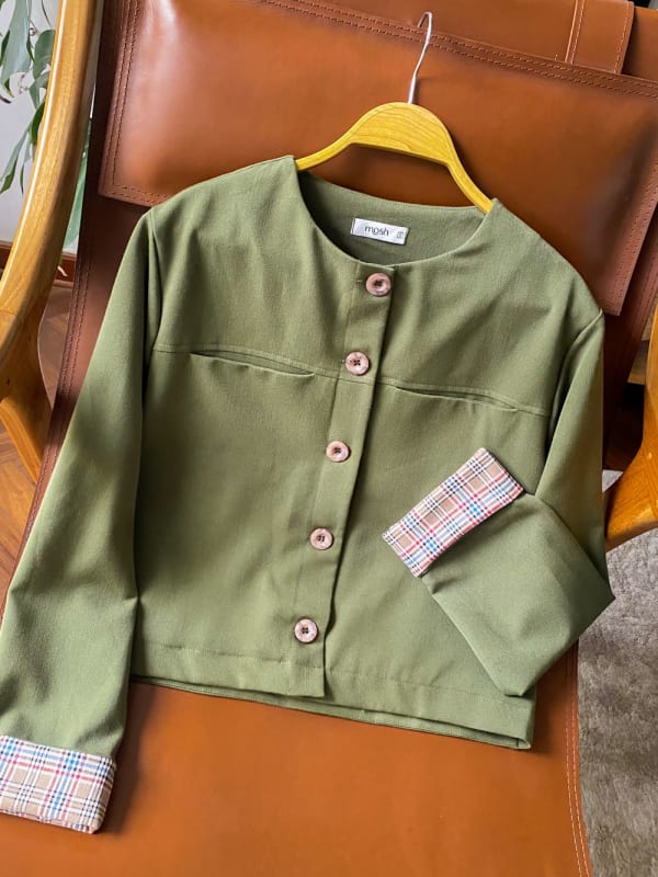 Cropped Jacket verde