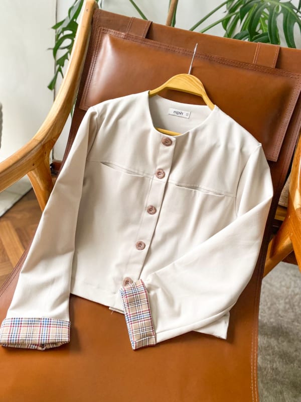 Cropped Jacket hueso