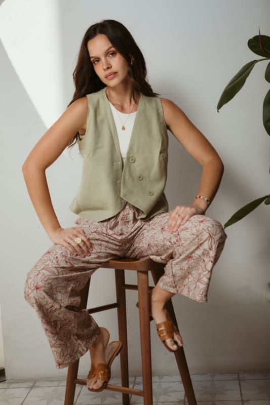 Chaleco sastre cruzado verde