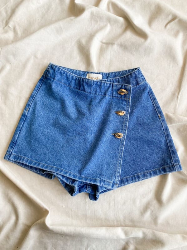 Falda Short denim cesleste