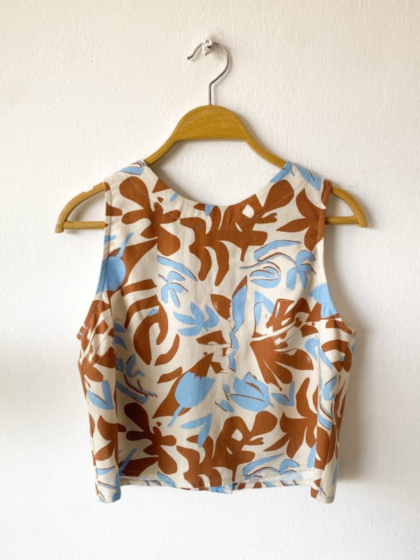 Top Barbados print celeste