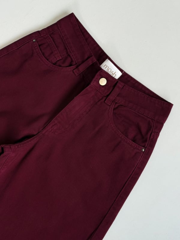 Pantalón Viena wide borgoña