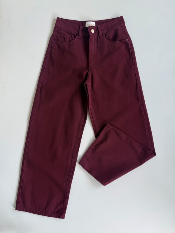 Pantalón Viena wide borgoña