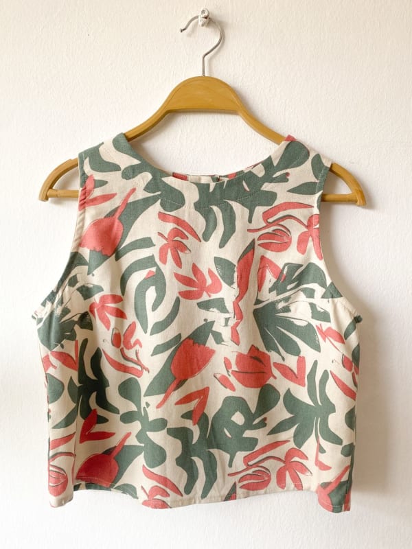 Top Barbados print verde