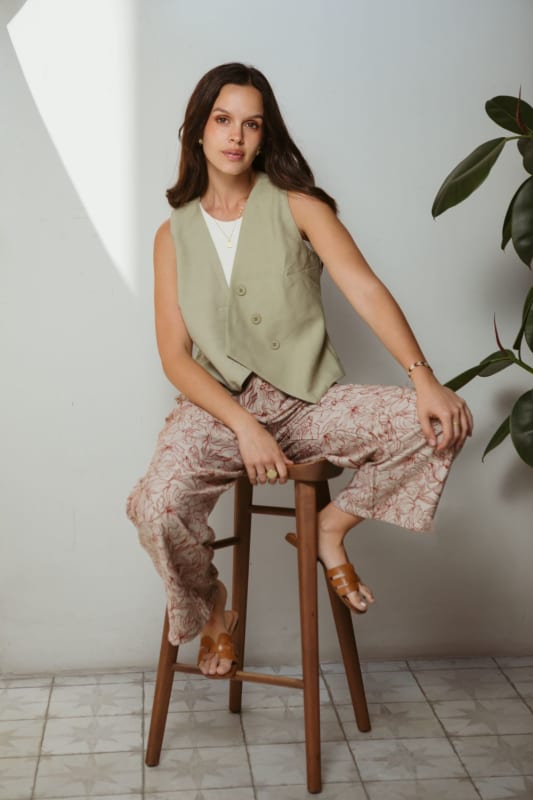 Chaleco sastre cruzado verde