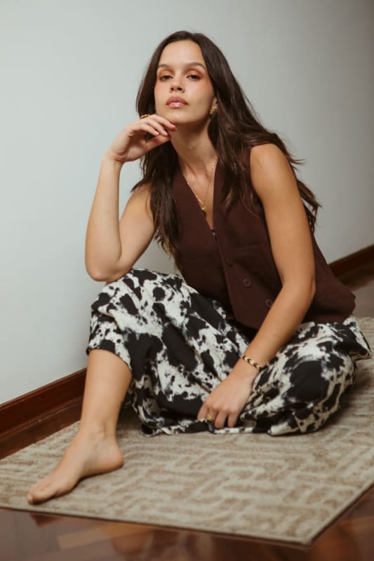 Chaleco sastre cruzado marrón