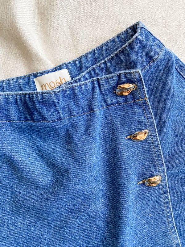Falda Short denim cesleste