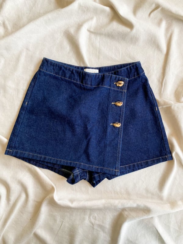 Falda Short denim azul