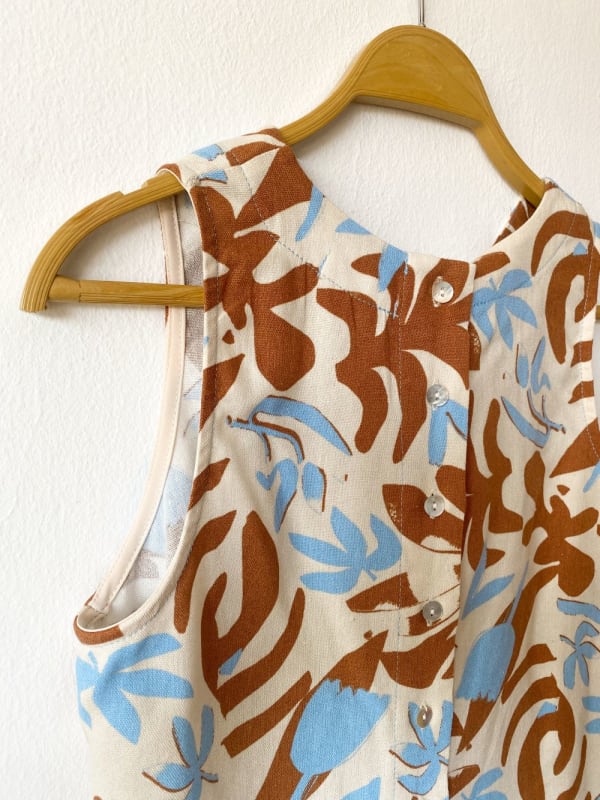 Top Barbados print celeste