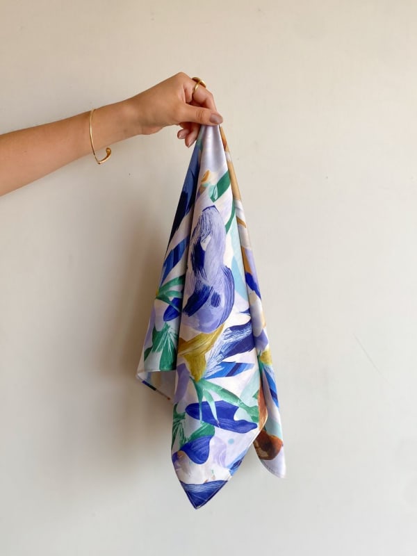 Pañuelo print azul