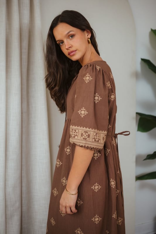 Vestido Helena marron