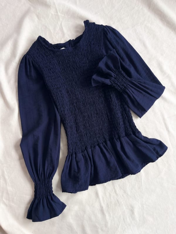 Blusa elasticada azul