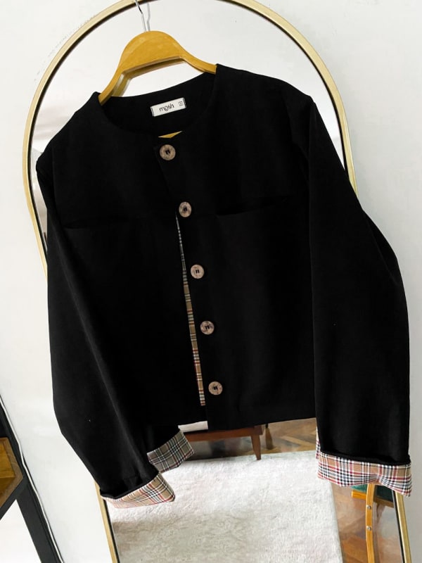 Cropped Jacket negro