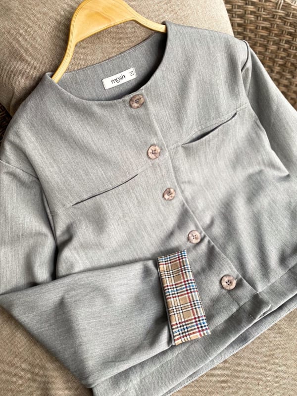 Cropped Jacket gris
