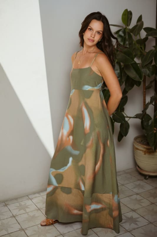 Vestido Italia print verde