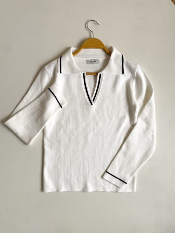 Sweater tejido camisero blanco Sweater tejido camisero blanco
