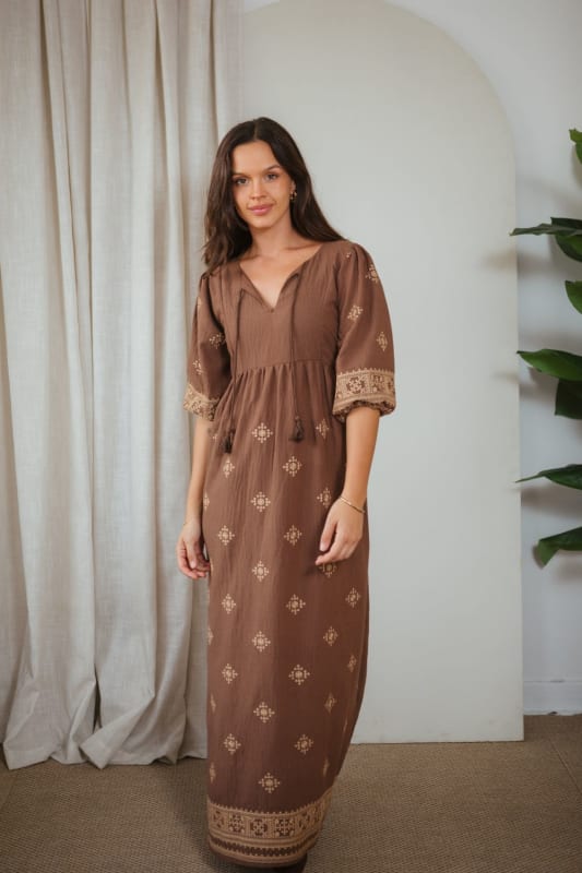 Vestido Helena marron