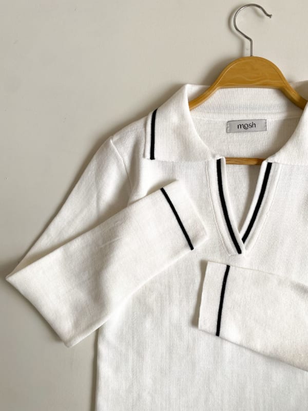Sweater tejido camisero blanco Sweater tejido camisero blanco
