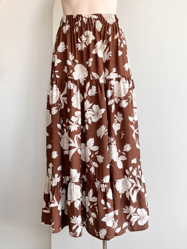 Falda tiempos print marrón