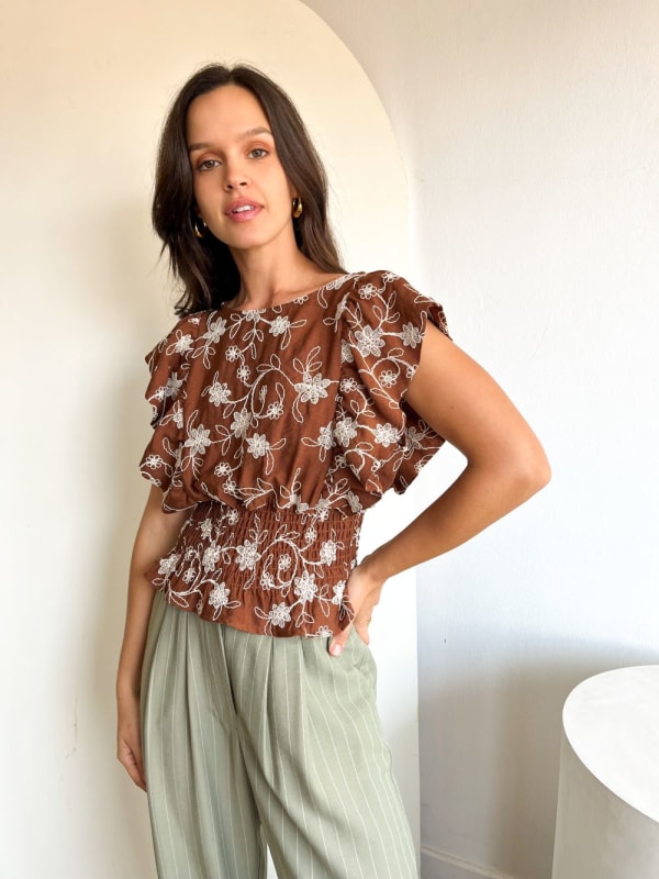 Blusa coco marrón