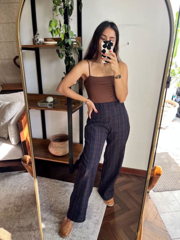 Pantalón Louise cuadros azules