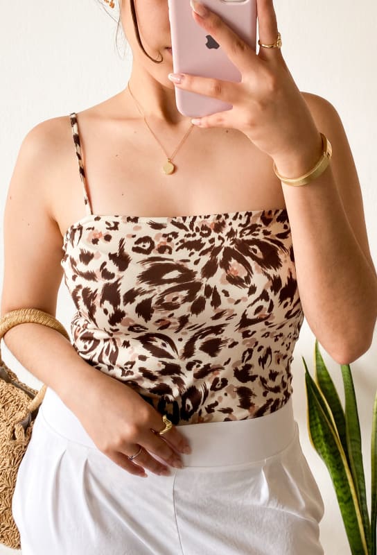 Body Abba print marrón Body Abba print marrón