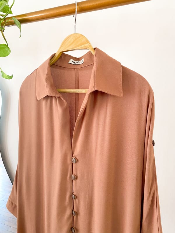 Vestido botón Raquel cocoa