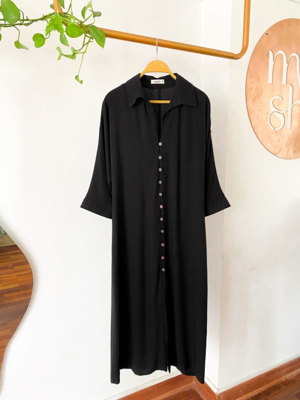 Vestido botón Raquel negro